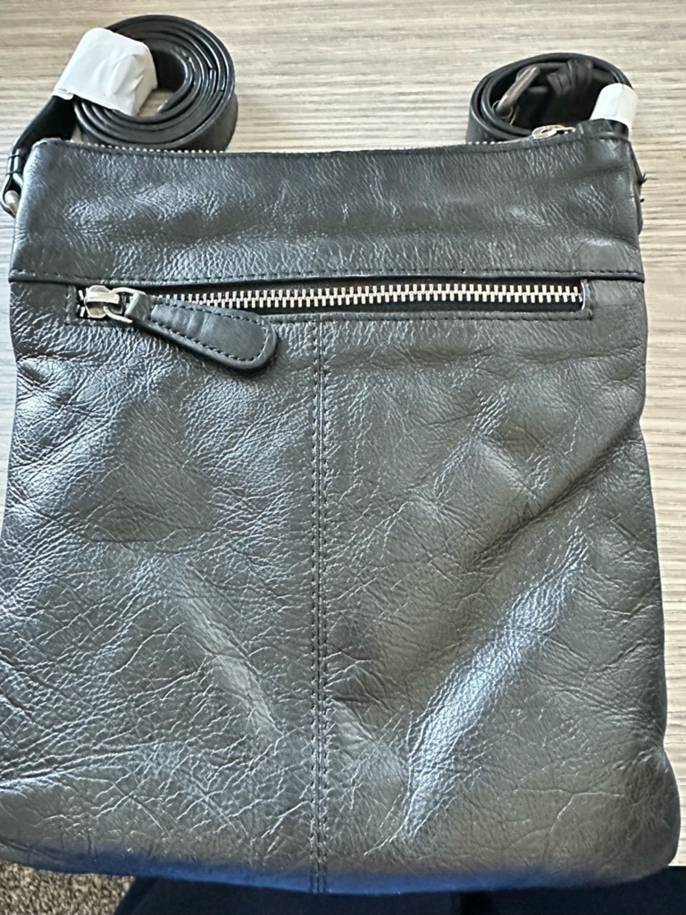 Black Leather Crossbody Bag - Picture 2 of 14